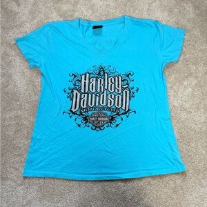 Harley-Davidson Motorcycles Blue Graphic T-Shirt Aruba Size XL